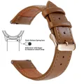 Bracelet cuir grainé 18 à 22 mm dégagement rapide – Band Color Brown Rose Gold