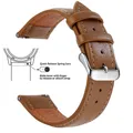 Bracelet cuir grainé 18 à 22 mm dégagement rapide – Band Color Brown Silver
