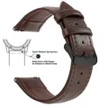 Bracelet cuir grainé 18 à 22 mm dégagement rapide – Band Color Dark Brown Black