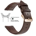 Bracelet cuir grainé 18 à 22 mm dégagement rapide – Band Color Dark Brown Rose Gold