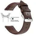 Bracelet cuir grainé 18 à 22 mm dégagement rapide – Band Color Dark Brown Silver