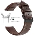 Bracelet cuir grainé 18 à 22 mm dégagement rapide – Band Color Dark Brown W Black
