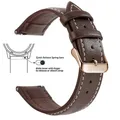 Bracelet cuir grainé 18 à 22 mm dégagement rapide – Band Color Dark Brown W RG