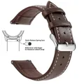Bracelet cuir grainé 18 à 22 mm dégagement rapide – Band Color Dark Brown W Silver