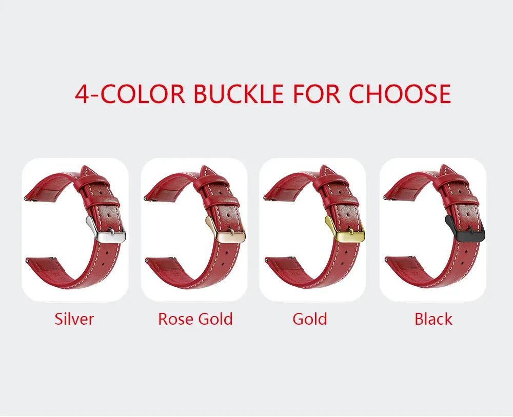 Bracelet cuir grainé 18 à 22 mm dégagement rapide