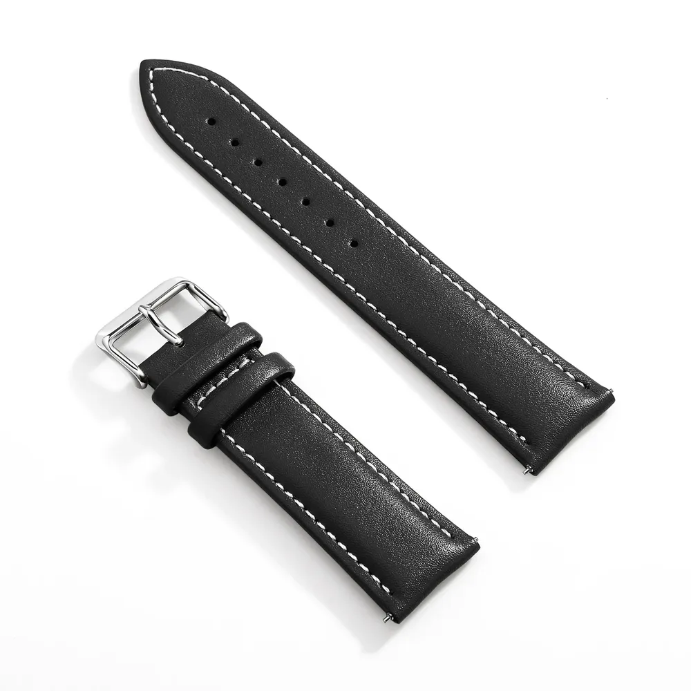 Bracelet cuir grainé 18 à 22 mm dégagement rapide