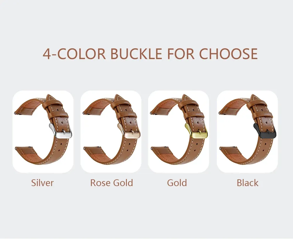 Bracelet cuir grainé 18 à 22 mm dégagement rapide