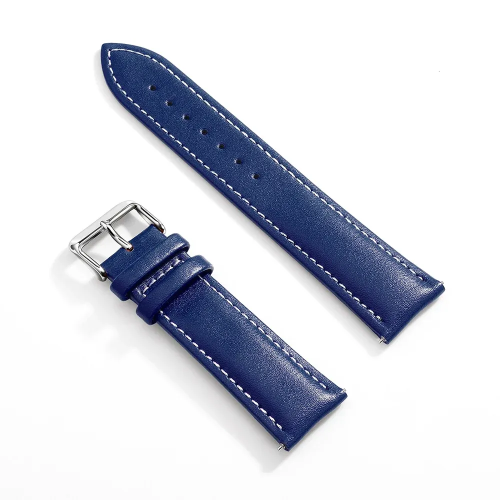 Bracelet cuir grainé 18 à 22 mm dégagement rapide