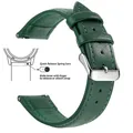 Bracelet cuir grainé 18 à 22 mm dégagement rapide – Band Color Green Silver