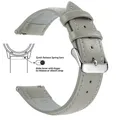 Bracelet cuir grainé 18 à 22 mm dégagement rapide – Band Color Grey Silver