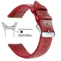 Bracelet cuir grainé 18 à 22 mm dégagement rapide – Band Color Red White Silver