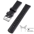 Bracelet cuir grainé 20 à 22 mm dégagement rapide – Couleur du bracelet Black 1
