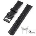 Bracelet cuir grainé 20 à 22 mm dégagement rapide – Couleur du bracelet Black 2