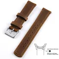 Bracelet cuir grainé 20 à 22 mm dégagement rapide – Couleur du bracelet Caramel 1