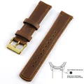 Bracelet cuir grainé 20 à 22 mm dégagement rapide – Couleur du bracelet Caramel 4