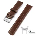 Bracelet cuir grainé 20 à 22 mm dégagement rapide – Couleur du bracelet Dark Brown 1