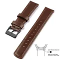 Bracelet cuir grainé 20 à 22 mm dégagement rapide – Couleur du bracelet Dark Brown 2