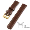 Bracelet cuir grainé 20 à 22 mm dégagement rapide – Couleur du bracelet Dark Brown 3