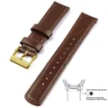 Bracelet cuir grainé 20 à 22 mm dégagement rapide – Couleur du bracelet Dark Brown 4