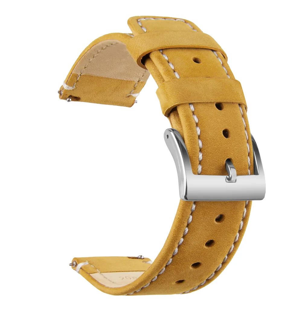 Bracelet cuir grainé 20 à 22 mm dégagement rapide