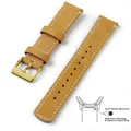 Bracelet cuir grainé 20 à 22 mm dégagement rapide – Couleur du bracelet Gingerbread White 4