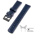 Bracelet cuir grainé 20 à 22 mm dégagement rapide – Couleur du bracelet Navy Blue 2