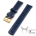 Bracelet cuir grainé 20 à 22 mm dégagement rapide – Couleur du bracelet Navy Blue 3