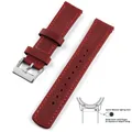Bracelet cuir grainé 20 à 22 mm dégagement rapide – Couleur du bracelet Red Wine 1