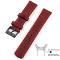 Bracelet cuir grainé 20 à 22 mm dégagement rapide – Couleur du bracelet Red Wine 2