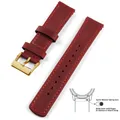 Bracelet cuir grainé 20 à 22 mm dégagement rapide – Couleur du bracelet Red Wine 3