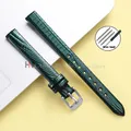 Bracelet cuir lézard fin 8 à 16 mm – Couleur du bracelet Green-Silver