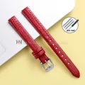 Bracelet cuir lézard fin 8 à 16 mm – Couleur du bracelet Red-Silver
