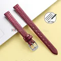 Bracelet cuir lézard fin 8 à 16 mm – Couleur du bracelet WineRed-Silver