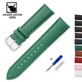 Bracelet cuir litchi souple 14 à 22 mm – Couleur du bracelet green