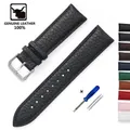 Bracelet cuir litchi souple 14 à 22 mm – Couleur du bracelet noir