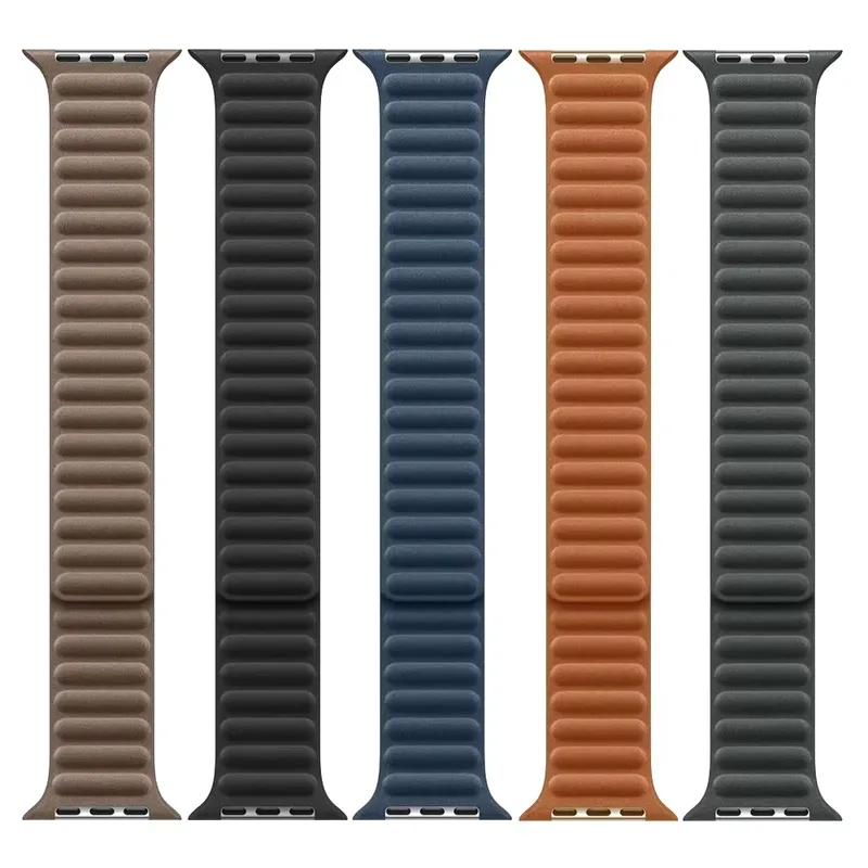 Bracelet cuir magnétique pour Apple Watch 38 à 49 mm