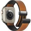 Bracelet cuir magnétique pour Apple Watch 38 à 49 mm – Couleur du bracelet Brun