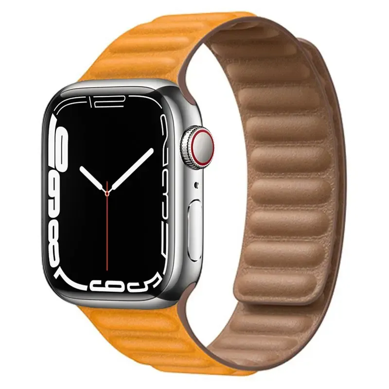 Bracelet cuir magnétique pour Apple Watch 38 à 49 mm