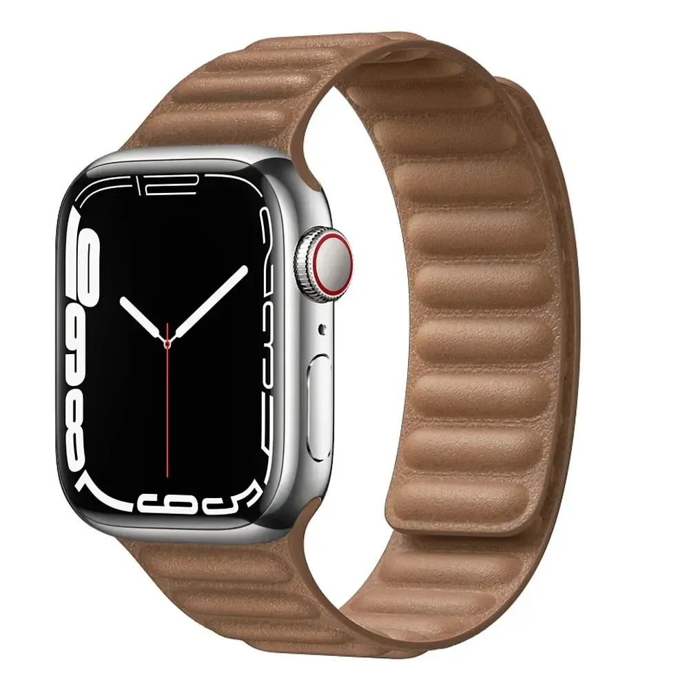 Bracelet cuir magnétique pour Apple Watch 38 à 49 mm