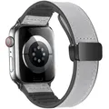 Bracelet cuir magnétique pour Apple Watch 38 à 49 mm – Couleur du bracelet GRIS