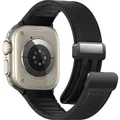 Bracelet cuir magnétique pour Apple Watch 38 à 49 mm – Couleur du bracelet noir