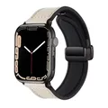 Bracelet cuir magnétique pour Apple Watch 38 à 49 mm – Couleur du bracelet off-white