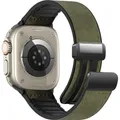 Bracelet cuir magnétique pour Apple Watch 38 à 49 mm – Couleur du bracelet vert