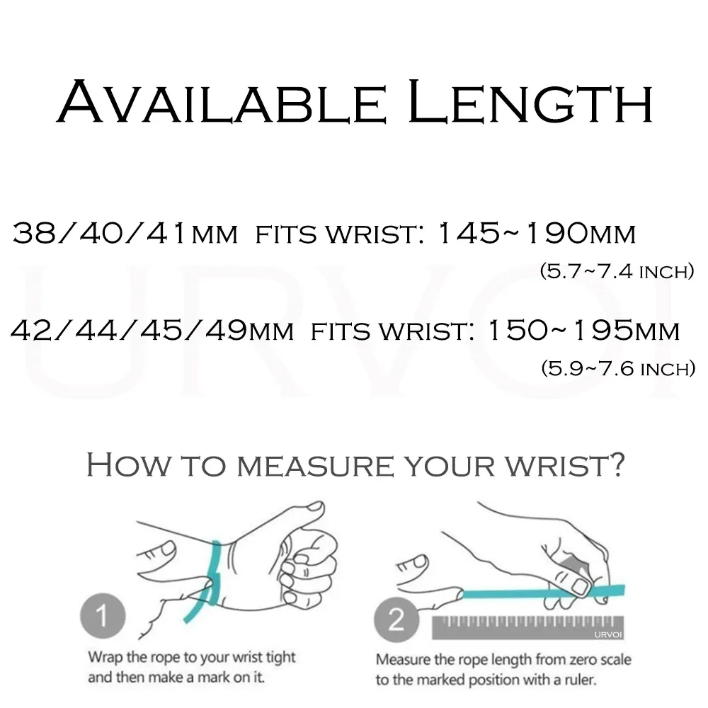 Bracelet cuir métal double tour 38 à 49 mm Apple Watch