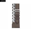 Bracelet cuir métal double tour 38 à 49 mm Apple Watch – Couleur du bracelet Etoupe