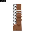 Bracelet cuir métal double tour 38 à 49 mm Apple Watch – Couleur du bracelet Marron