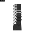 Bracelet cuir métal double tour 38 à 49 mm Apple Watch – Couleur du bracelet Noir