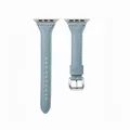 Bracelet cuir mince pour Apple Watch 38 à 49 mm – Couleur du bracelet Bleu brumeux