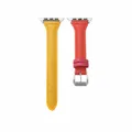 Bracelet cuir mince pour Apple Watch 38 à 49 mm – Couleur du bracelet jaune rouge