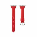 Bracelet cuir mince pour Apple Watch 38 à 49 mm – Couleur du bracelet rouge